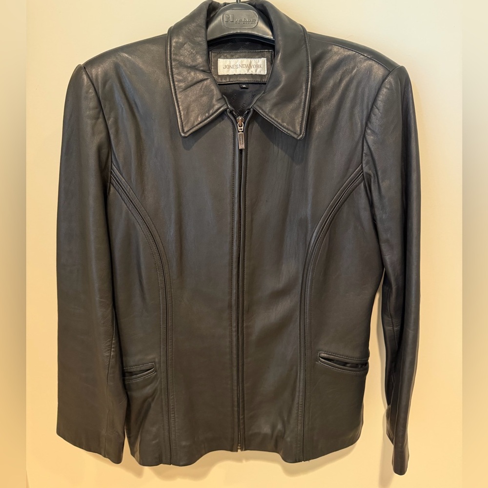 Jones New York Black Leather Jacket